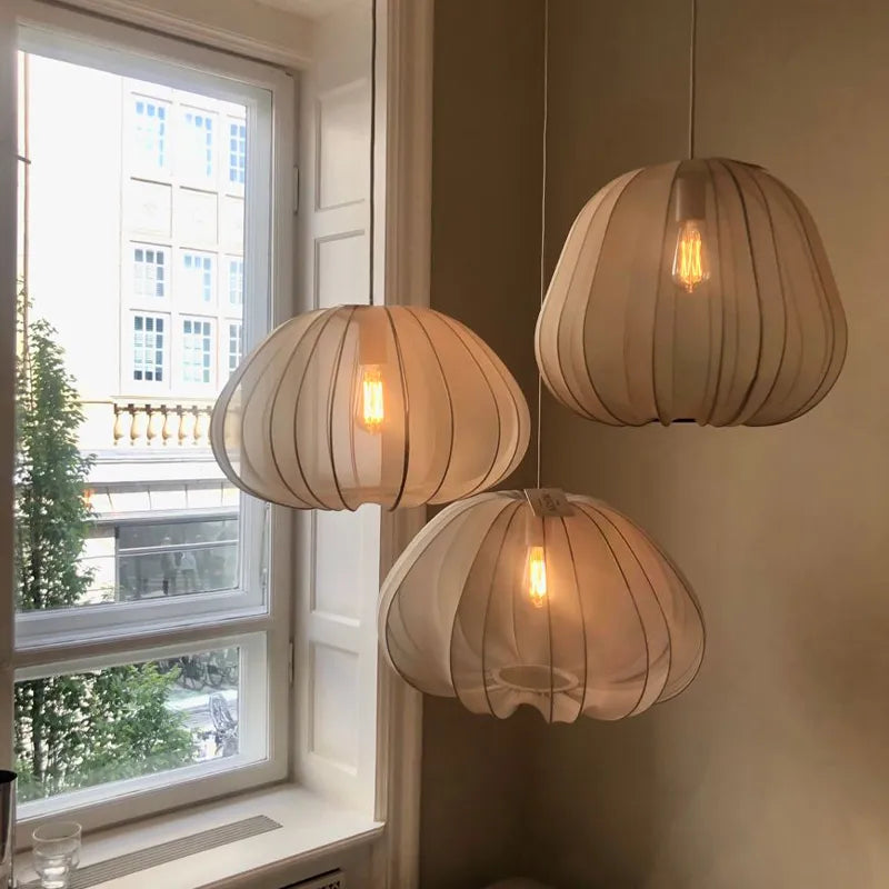 Nordic Creative Chandelier Lantern Modern Balloon Pendant Living Room Bedroom Staircase Aisle Restaurant Fabric Lamp