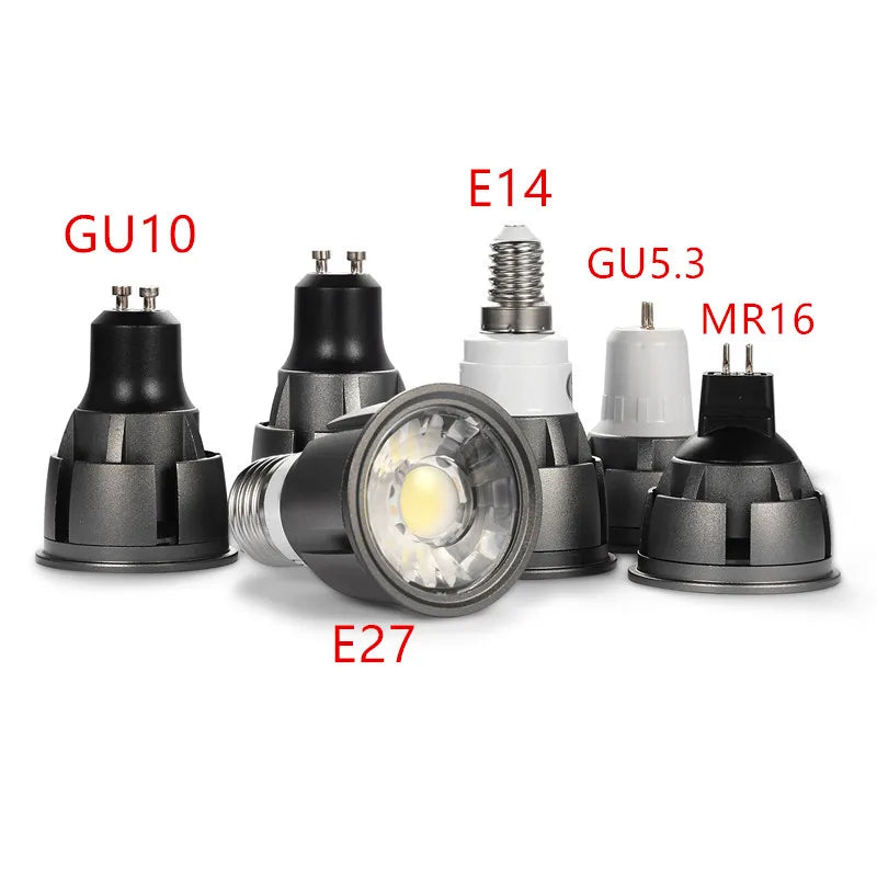 5pcs Super Bright Dimmable GU10 COB 3W 5W 7W LED Bulb Lamp AC110V 220V spotlight Warm White/Cold White led LIGHTING
