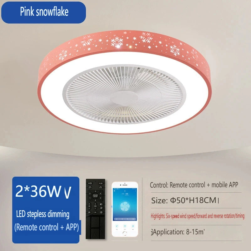 Modern ceiling fan lights for bedrooms, living rooms, dining rooms, invisible ceiling fans, Nordic minimalist and silent 110V 220V