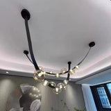 Minimalist Leather Glass Designer LED Ceiling Chandelier Living Dining Room Bar Hotel Exhibition Hall Bedroom Home Decor Lamps
