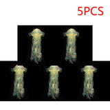 5PCS Jellyfish Hanging Night Light Lamp - Battery-Operated Bedroom Atmosphere Decor