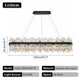 Italian Design Luxury Crystal Chandelier Light (E14) - Customizable Hanging Pendant Lamp Fixture for Living Room & Dining Room