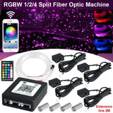 1/2/4 Split Fiber Optic Light Kit - RGBW Starry Sky Lamp with Bluetooth App & Music Sync - Distributed Ceiling Star Light for Car & Home