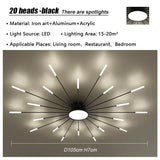 Modern Firework Led Chandeliers Lighting Lamp Home Decor Living Room Ceiling Lights Luminaria Bedroom Black Gold Spiral Lamparas