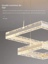 Nordic Geometric Glass LED Chandelier - Modern Pendant Lamp for Living Room