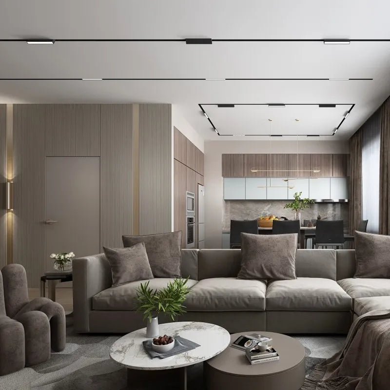 35 Series DC48V Magnetic Track Light - Modern Embedded LED Grille Spotlight & Linear Flood Lamp for Ceiling Home Lighting