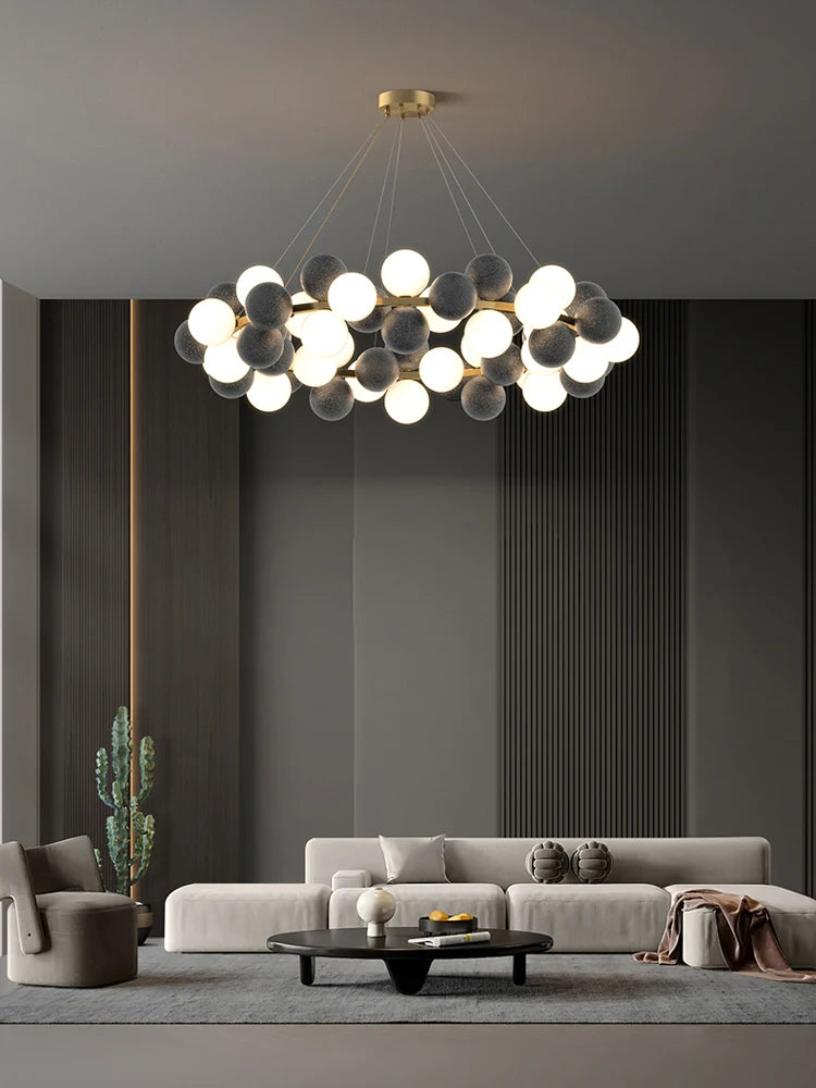 2026 Modern Glass Bubble Chandelier - Dimmable Art Deco Hanging Lamp