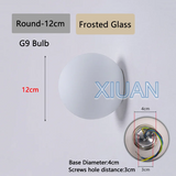 New Concealed Base Glass Wall Lamps French Bauhaus Milky White Round Ball Wall Light for Bedside Living Room Bathroom Mirror Dec