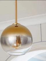 Gradient Glass Ball Design Lamp Pendant Lighting Transparent Round Droplight Edison Bubble Spherical Hanging Lights Bedroom