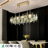 Luxury Crystal Chandelier Living Room High Ceiling Pendant Light Dining Room Hanging Lighting Fixtures Lustre