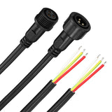 3Core Waterproof IP65 Male Female Plug LED Connector 18AWG 10 Pairs 3Pin Electrical Pigtail 50CM Extension Cable for Strip Light