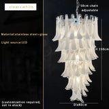 Pink White Large Ceiling Pendant Light Home-appliance High Ceiling Glass Hanging Lamp Lustres Foyer Lighting Extremely Expensive
