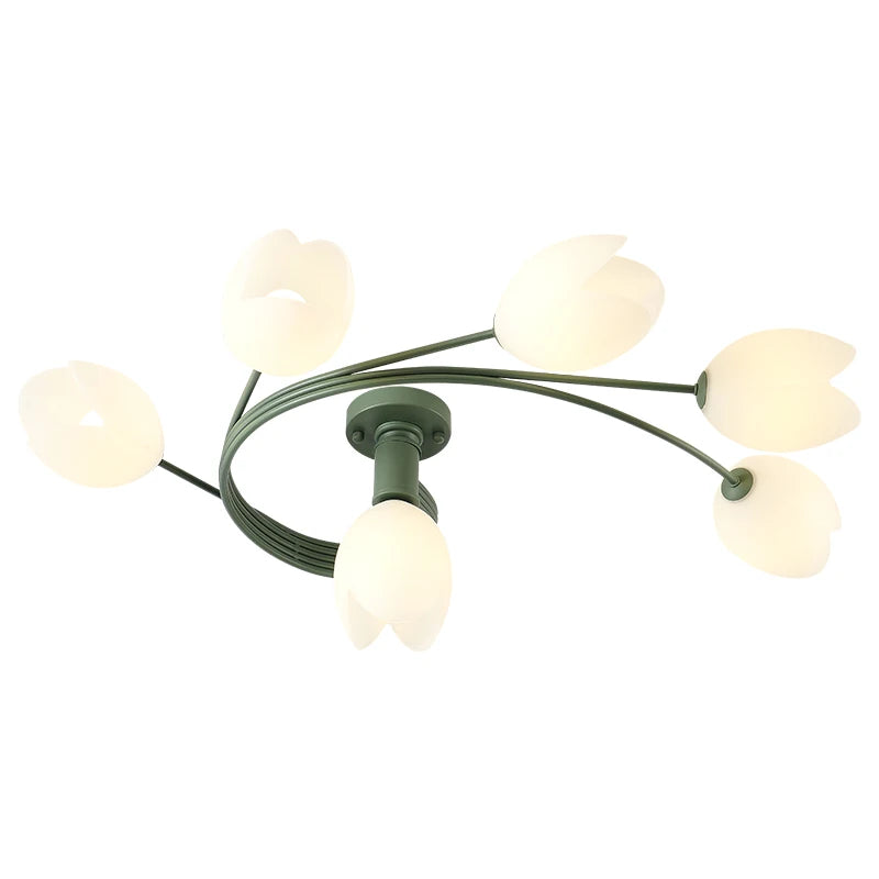 Ceiling Lights Bedroom LED Simple Modern Girl Children&#39;s Room Petal Decor Indoor Nordic Style Light Fixture Green
