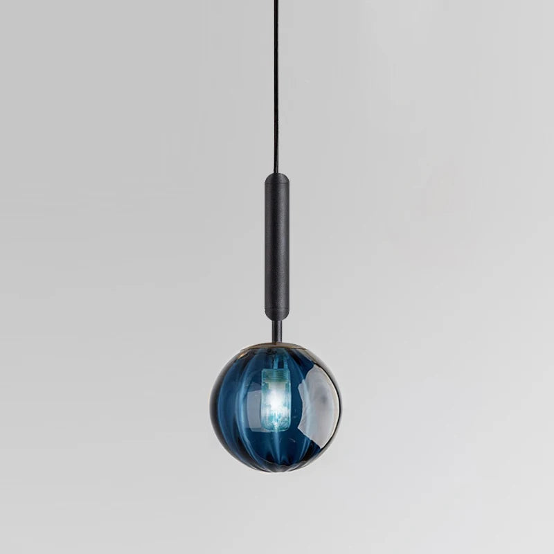Nordic Colored Glass Pendant Lights Modern Simple Glass Art Hanging Lamp Restaurant Bar Sus pendent Bedroom Bedside Lamp Fixture