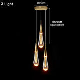 Nordic LED Luxury Crystal Chandeliers Water Drop Lamps Bedroom Bedside Modern Simple Bar Decorative Pendant Lights