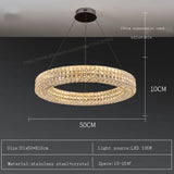 Round Crystal Chandelier Home Decoration Hanging Lamp Living Dinning Room Modern Crystal Pendant Light Kitchen Dimmable LED Lamp