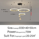 2025 New Pendant Light Lusters For Living Room Chandelier Modern Creative Circle Ring Bedroom Lamps Restaurant Ceiling Luminaire