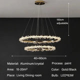 Modern Luxury Crystal LED Chandelier - Minimalist Pendant Light for Living Room