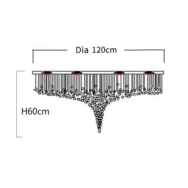 Crystal Stone Large LED Chandelier - Luxury Long Staircase Hanging Lamp