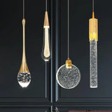 Nordic LED Pendant Lights Luxury Crystal Hanging Lamp Indoor Lighting for Home Living Dining Bed Room Kitchen Bathroom Decor