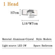 LED Wall Light Waterproof Crystal Wall Lamps Mirror Front Light Wall Mounted Bathroom Living Makeup LED Wall Fixtures Sconce