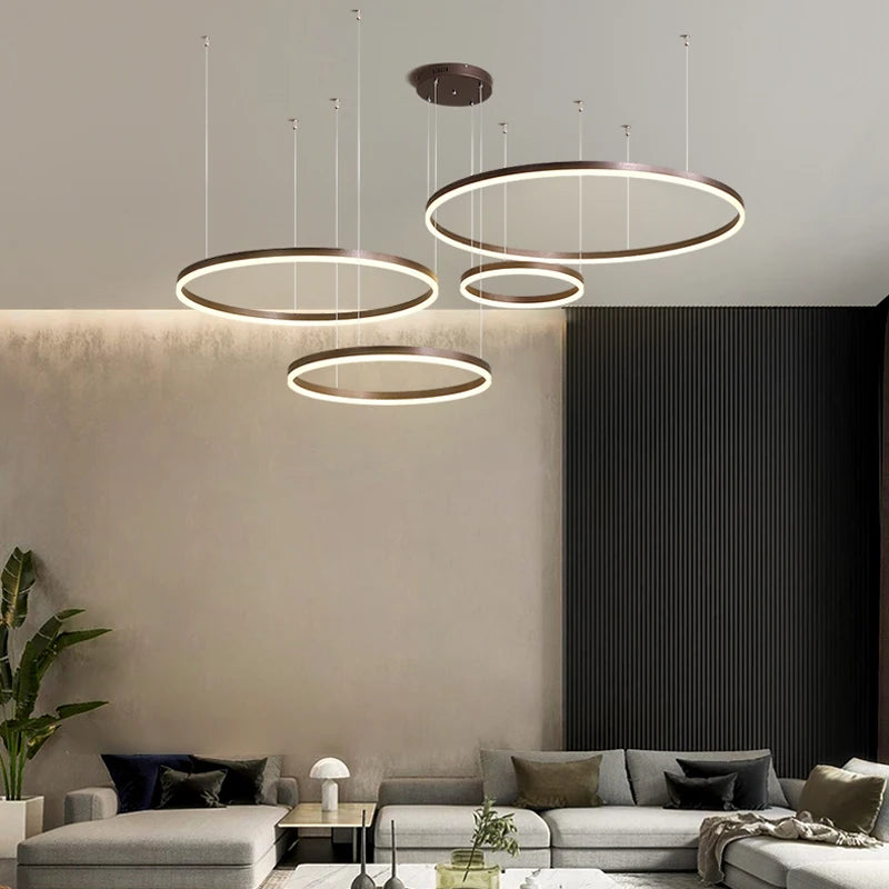 Modern living room LED circular ceiling pendant light indoor lighting study bedroom light circular hanging light home decoration