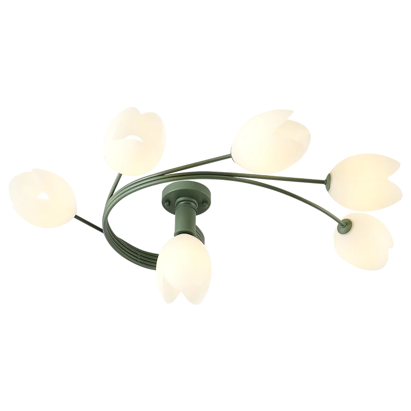 Ceiling Lights Bedroom LED Simple Modern Girl Children&#39;s Room Petal Decor Indoor Nordic Style Light Fixture Green