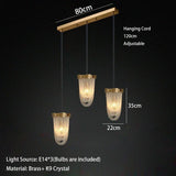 Luxury Brass Crystal Bead Curtains Chandeliers 2025 Modern LED Home Decor Hanging Lamps for Ceiling Living Room Lighting Fixture