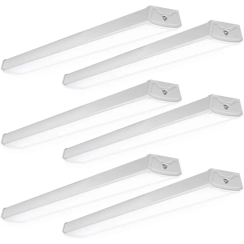 6 Pack LED Garage Ceiling Lights Wraparound ixture 4T,Linkable Shop Light, 3500 LM, 40W=300W, 5000K Daylight, Hardwired, S