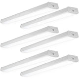 6 Pack LED Garage Ceiling Lights Wraparound ixture 4T,Linkable Shop Light, 3500 LM, 40W=300W, 5000K Daylight, Hardwired, S