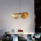 Minimalist Creative Decor Copper Pendant Lamps Lotus Leaf Hat Lamp Living Room Restaurant Light Bar LED Chandelier