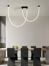 LED Italian minimalist curved line pendant light high-rise duplex apartment hall light modern minimalist living room light