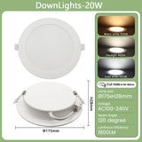 1-10PCS Recessed Round LED Downlight - 120V 220V Dual-Voltage Slim Panel Light