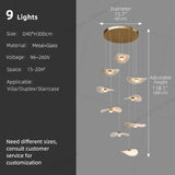 Luxury Stair Chandelier Pendant Light Lighting Duplex Loft Glass Hanging Lamp Nordic Minimalist Long Staircase Chandelier Lustre