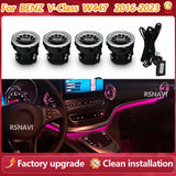 3/64 Colour LED Air Vents Ambient Light For Mercedes Benz V-Class W447 V260 2016-2023 Turbine Outlet Nozzle Active Ambient Light