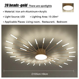 Modern Firework Led Chandeliers Lighting Lamp Home Decor Living Room Ceiling Lights Luminaria Bedroom Black Gold Spiral Lamparas