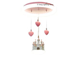 Chandelier Girl Bedroom Light Creative Cartoon Pink Girl Heart Castle Love Light Girl Princess Room Light Remote Control