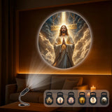 God & Jesus Christian Pattern Projection Light (6 Interchangeable Patterns) - LED Ceiling & Wall Ambient Decor Lamp for Home & Church