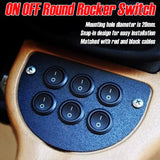 20mm Round Rocker Switch - 12V SPST ON-Off Toggle for Car RV Boat
