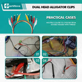 10PCS 28 35 45mm Alligator Clips Double Head Test Leads 50CM Jumper Wires Electrical DIY Crocodile Clips for Electronics Battery
