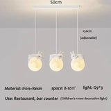 Nordic Little Bear LED Pendant Light - Minimalist Kids Chandelier Hanging Lamp