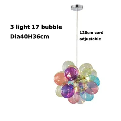 Modern Colorful Glass Ball Chandeliers For Living Bedroom Pendant Lamp Lustres Para Sala De Jantar Hanging