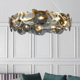 Modern Luxury Living Room Glass LED Pendant Lamp Restaurant Bedroom Chandelier 2025 New Round Bar Counter Home Lighting Decor
