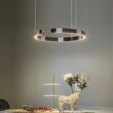 Modern Ring Pendant Lamp Remote Control Dimmable Warm White Eye Protection Led Chandelier Kitchen Island Dining Room