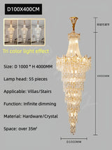Staircase Long Chandelier Duplex Crystal Chandelier Light Luxury Villa Living Room And Lobby Light Lustre Ceiling Chandelier ﻿