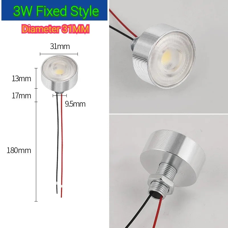Ultra-Thin Diffuse LED Mini Spotlight (1W / 2W / 3W, DC 5V/12V/24V) - Super Bright Constant Voltage Light for Equipment & Instruments