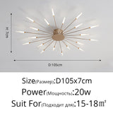 2023 Modern Led Ceiling Chandelier Lamp for Living Dining Room Nordic Creative Bedroom Hall Hanging Ceiling Light Fireworks Lamp