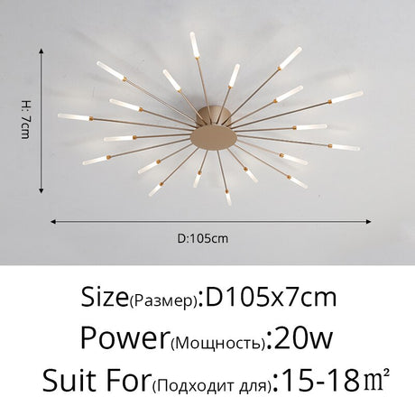 2023 Modern Led Ceiling Chandelier Lamp for Living Dining Room Nordic Creative Bedroom Hall Hanging Ceiling Light Fireworks Lamp