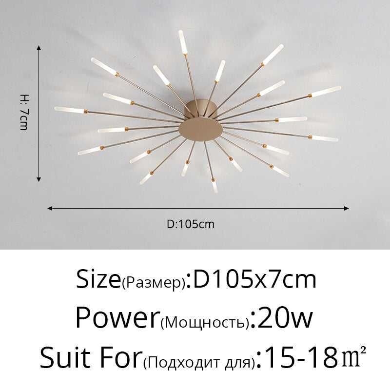 2023 Modern Led Ceiling Chandelier Lamp for Living Dining Room Nordic Creative Bedroom Hall Hanging Ceiling Light Fireworks Lamp