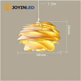 Modern Wood Petal Pendant Lamp, E27 Wooden Rose Chandelier for Kitchen Island Bedroom Living Room Ceiling Light Fixture